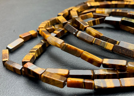 4-5x13 mm Cuboid Tube Shape Natural Tiger Eye Gemstone Beads Genuine Tiger Eye Gemstones Loose Beads 15.5 Inches Strand #2984