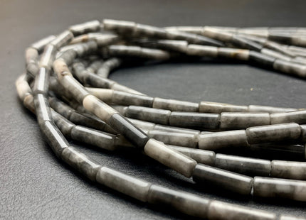 4-13x14 mm Tube Shape Natural Gray Color Jade Gemstone Beads Loose Beads 15.5 Inches Strand #2987