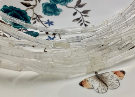 4x13-14 mm Tube Shape Natural Clear Quartz Gemstone Beads Genuine Clear Quartz Gemstones Loose Beads 15.5 Inches Strand #2990