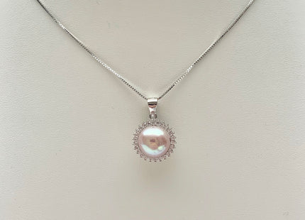 AAAA 10.5 mm Top Quality Natural White And Pink Freshwater Pearl Pendant W/925 Sterling Silver DIY Jewelry Bridal Pearl Necklace #10046-B