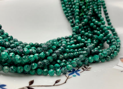2.5 mm 3 mm 4 mm AAA Natural Color Faceted Round Malachite Gemstone Beads Top Quality Micro Faceted Malachite Gemstone Loose Beads # 2996