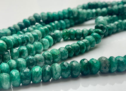 7mm 8mm 9mm AAA 100% Natural Faceted Rondelle Green Chrysocolla Gemstone Beads Top Quality Gemmy Green Chrysocolla Beads 8 Inches # 2998