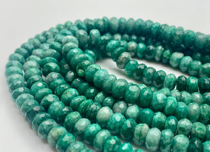 7mm 8mm 9mm AAA 100% Natural Faceted Rondelle Green Chrysocolla Gemstone Beads Top Quality Gemmy Green Chrysocolla Beads 8 Inches # 2998