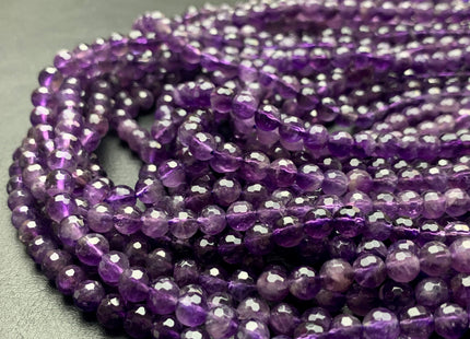 4mm 6mm 8mm 10mm 12mm Faceted Round Amethyst Beads February Birthstone Natural Genuine Natural Amethyst Beads 15.5 Inches Strand #3078