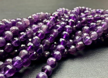 4mm 6mm 8mm 10mm 12mm Faceted Round Amethyst Beads February Birthstone Natural Genuine Natural Amethyst Beads 15.5 Inches Strand #3078