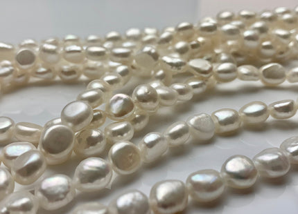 7.5x8-9 mm AAA Natural White OR Mauve Pink Color Rice Nugget Freshwater Pearl Beads Genuine Freshwater Pearls All Natural Color #1120