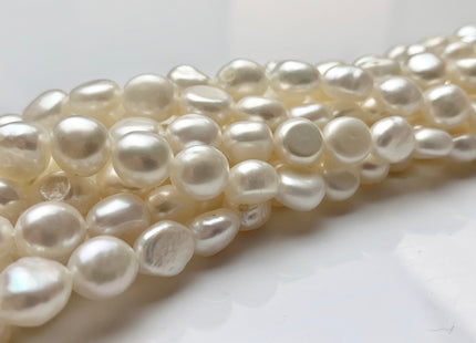 7.5x8-9 mm AAA Natural White OR Mauve Pink Color Rice Nugget Freshwater Pearl Beads Genuine Freshwater Pearls All Natural Color #1120