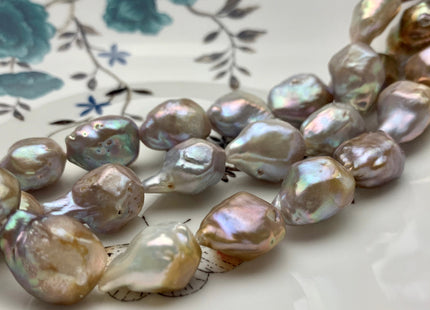 13x20-16x26 mm Natural Seaweed Mauve Pink  Irregular Baroque Freshwater Pearl Beads Genuine Natural Color Irregular Baroque Pearl  #P1034