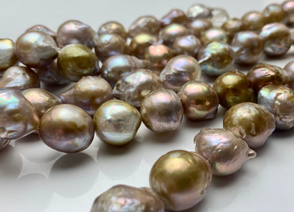 11-15x16 mm AAA Natural Mauve Seaweed Pink With Iridescent Color Baroque Pearl Beads Rare High Luster Genuine Baroque Pearls #P1033