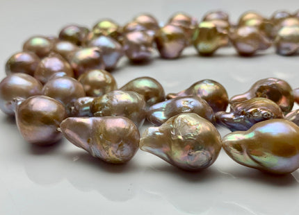13-15x16-20 mm AA Natural Mauve Seaweed Pink With Iridescent Color Baroque Pearl Beads Rare Tear Drop Shape Genuine Baroque Pearls #P1035