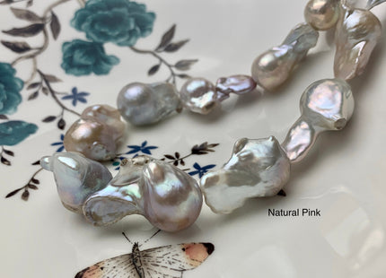 14-15x20 mm Natural Light Pink Or Pale Peach Pink Baroque Pearl Beads Rare Tear Drop Shape Genuine Baroque Pearls C Grade #P1032