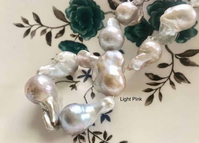 14-15x20 mm Natural Light Pink Or Pale Peach Pink Baroque Pearl Beads Rare Tear Drop Shape Genuine Baroque Pearls C Grade #P1032