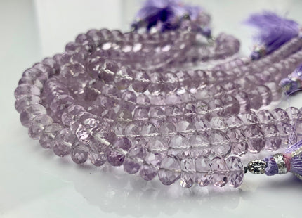 7mm 8mm 9mm AAA 100% Natural Faceted Rondelle Pink Amethyst Gemstone Beads Top Quality Gemmy Pink Amethyst Beads 8 Inches Strand #3000