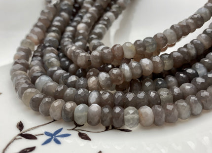 8mm 9mm 10mm 100% All Natural Faceted Rondelle Gray Shine Moonstone Beads Genuine Multi Translucent Gray Moonstone 9 Inches Strand #3012