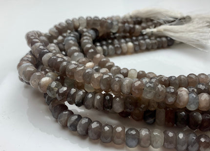 8mm 9mm 10mm 100% All Natural Faceted Rondelle Gray Shine Moonstone Beads Genuine Multi Translucent Gray Moonstone 9 Inches Strand #3012