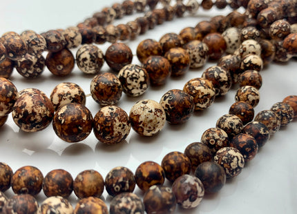 8mm 10mm 12mm 14mm 16mm Round Dark Brown Wooden Agate Gemstone Beads 15 Inches Strand #3023
