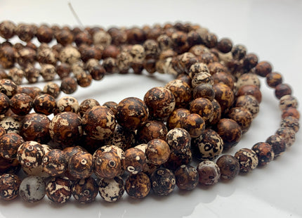 8mm 10mm 12mm 14mm 16mm Round Dark Brown Wooden Agate Gemstone Beads 15 Inches Strand #3023