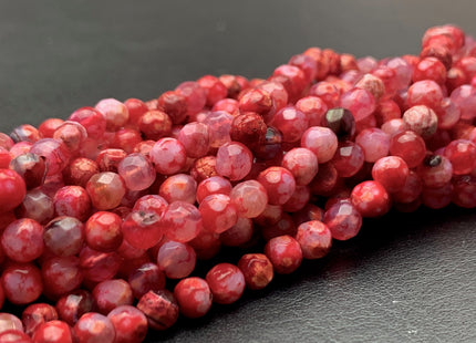 BEST DEAL 4 mm Faceted Round Multi Red Color Agate Gemstone Beads Genuine Agate Gemstone Loose Beads 14 Inches Strand #3019