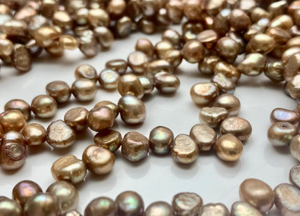 6x8 mm AA Light Brown Color Top Drilled Freshwater Nugget Pearls Genuine Natural Nugget Pearls Beads #P1039
