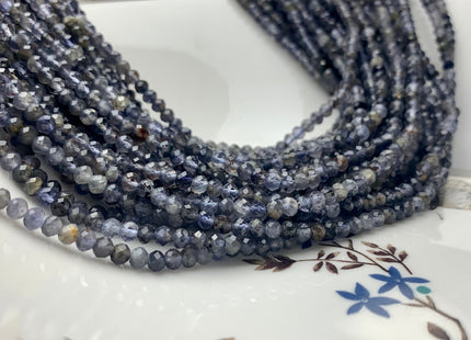 3x4 mm AAA Faceted Rondelle Iolite Gemstone Beads Genuine Natural Blue Multi Color Gemmy Iolite Loose Beads 15.5 Inches Strand #3047