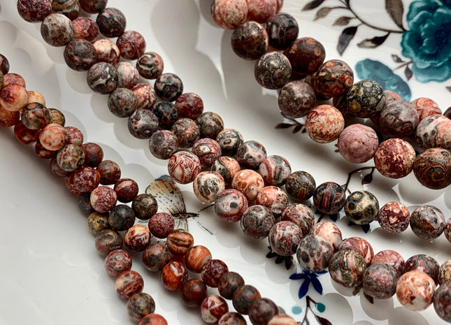 4mm 6mm 8mm 10mm Smooth Round Leopard Skin Jasper Gemstone Beads Genuine Pink Red Brown Jasper Beads 15.5 Inches Strand #3052