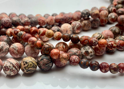 4mm 6mm 8mm 10mm Smooth Round Leopard Skin Jasper Gemstone Beads Genuine Pink Red Brown Jasper Beads 15.5 Inches Strand #3052