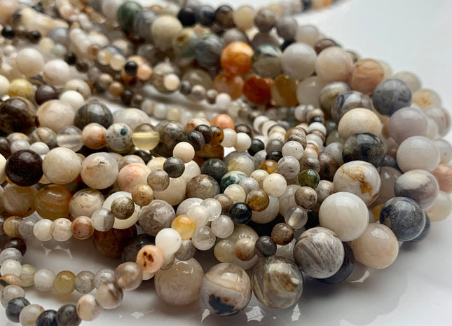 4mm 6mm 8mm 10mm Smooth Round Bamboo Agate Gemstone Beads Natural Cream Yellow Color Agate Loose Beads 15 Inches Strand #3053
