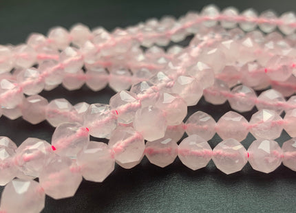 7-8 mm AAA Natural Faceted Star Cut RoseQuartz Gemstone Beads Genuine Faceted RoseQuartz Gemstone Loose Beads #2311
