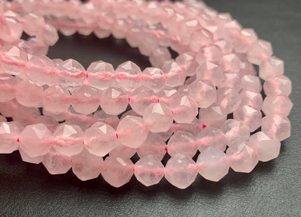 7-8 mm AAA Natural Faceted Star Cut RoseQuartz Gemstone Beads Genuine Faceted RoseQuartz Gemstone Loose Beads #2311