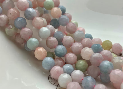 8 mm AAA Natural Faceted Star Cut Morganite Gemstone Bead Genuine Faceted Morganite Aquamarine Gemstone Loose Bead 8 Inches Strand #3085