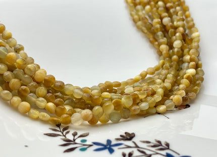 4mm Micro Faceted Diamond Cut Golden Color Tiger Eye Flat Coin Disc Shape Genuine Tiger Eye Gemstone Beads 15.5 Inches Strand #3083