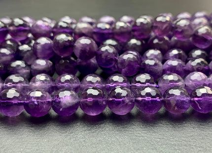4mm 6mm 8mm 10mm 12mm Faceted Round Amethyst Beads February Birthstone Natural Genuine Natural Amethyst Beads 15.5 Inches Strand #3078