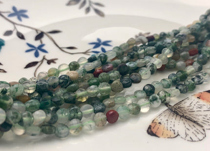 4mm Micro Faceted Diamond Cut Translucent Multi Color Indian Agate Flat Coin Disc Shape Genuine Agate Gemstone Beads 15.5 Inch Strand #3062