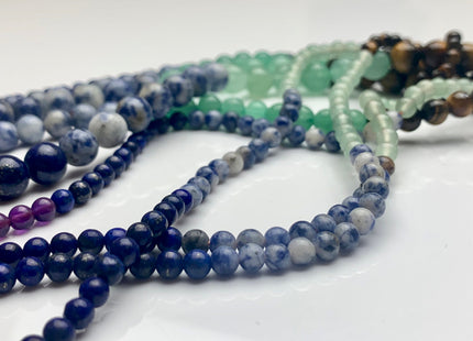 4mm 6mm 8mm 10mm 12mm Natural Chakra Smooth Round Beads Genuine Amethyst Aventurine Lapis Tiger Eye Yellow Jade Sodalite Red Jasper #3092