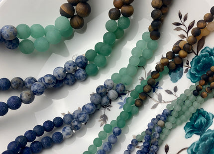 4mm 6mm 8mm 10mm 12mm Natural Chakra Matte Round Beads Genuine Amethyst Aventurine Lapis Tiger Eye Yellow Jade Sodalite Red Jasper #3093