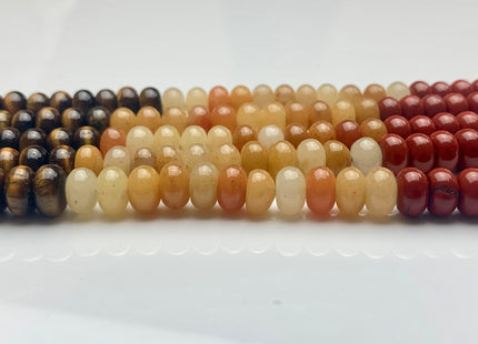 5x8 mm Natural Chakra Smooth Rondelle Beads Genuine Amethyst Aventurine Lapis Tiger Eye Yellow Jade Sodalite Red Jasper 15 Inches #3094