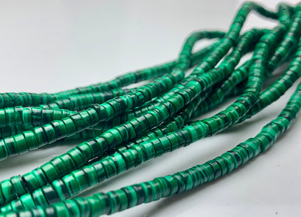 2x4 mm Malachite Heishi Rondelle Green Color Discs Gemstones Loose Beads 15.5 Inches Strand #3117