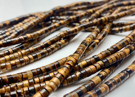 2x4mm Multi Brown Color Tiger Eye Heishi Rondelle Shape Discs Gemstone Loose Beads 15.5 Inches #3100