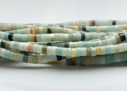 2x4mm Natural Color Amazonite Heishi Rondelle Shape Genuine Amazonite Discs Gemstone Loose Beads 15.5 Inches Strand #3102