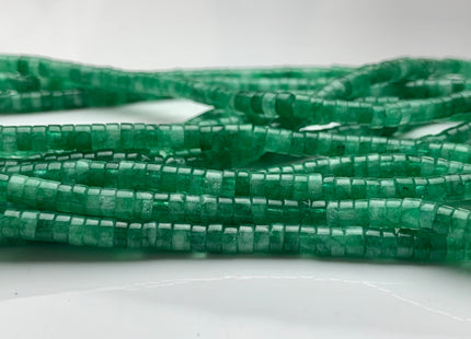2x4mm Natural Green Color Korean Jade Heishi Rondelle Shape Genuine Korean Jade Discs Gemstone Loose Beads 15.5 Inches Strand #3099