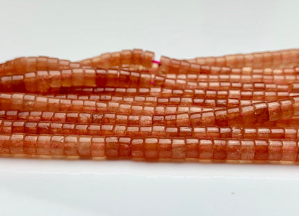 2x4mm Orange Jade Heishi Rondelle Shape Gemstone Loose Beads 15.5 Inches Strand #3120