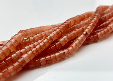2x4mm Orange Jade Heishi Rondelle Shape Gemstone Loose Beads 15.5 Inches Strand #3120