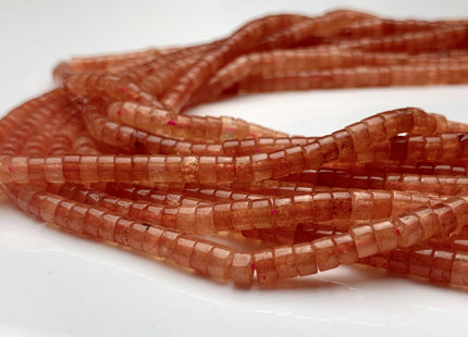 2x4mm Orange Jade Heishi Rondelle Shape Gemstone Loose Beads 15.5 Inches Strand #3120