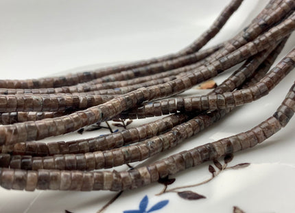 2x4mm Natural Brown Color Snowflake Jasper Heishi Rondelle Shape Genuine Snowflake Jasper Discs Gemstone Beads 15.5 Inches Strand #3128