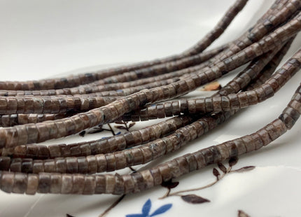 2x4mm Natural Brown Color Snowflake Jasper Heishi Rondelle Shape Genuine Snowflake Jasper Discs Gemstone Beads 15.5 Inches Strand #3128