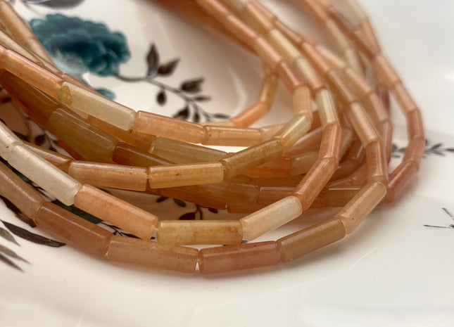4x13-14 mm Tube Shape Natural Aventurine Gemstone Beads Genuine Natural Red Aventurine Gemstones Loose Beads 15.5 Inches Strand #3144