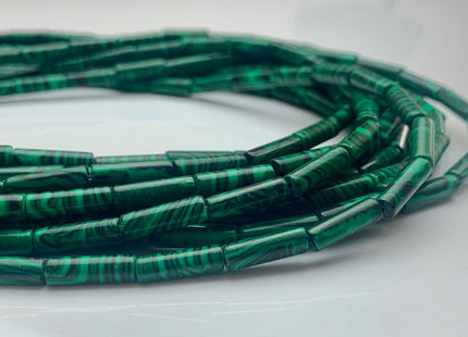 4x13-14 mm Tube Shape Malachite Color Gemstone Beads Green And Black Malachite Gemstones Loose Beads 15.5 Inches Strand #3148