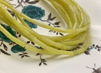 4x13-14 mm Tube Shape Natural Jade Gemstone Beads Genuine Lemon Yellow Jade Gemstones Loose Beads 15.5 Inches Strand #3152