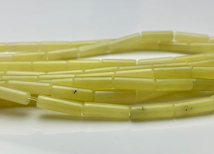 4x13-14 mm Tube Shape Natural Jade Gemstone Beads Genuine Lemon Yellow Jade Gemstones Loose Beads 15.5 Inches Strand #3152