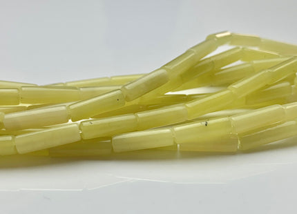 4x13-14 mm Tube Shape Natural Jade Gemstone Beads Genuine Lemon Yellow Jade Gemstones Loose Beads 15.5 Inches Strand #3152